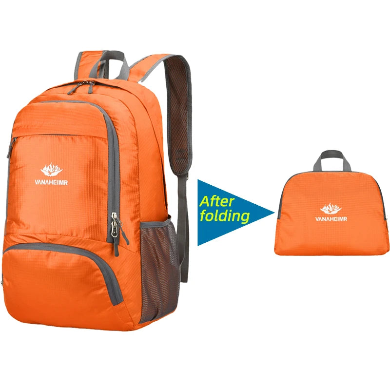 23L Packable Backpack Foldable Ultra Light Outdoor Duffle Bag Big Folding Knapsack Hiking Travel Rucksack Mountaineering Daypack