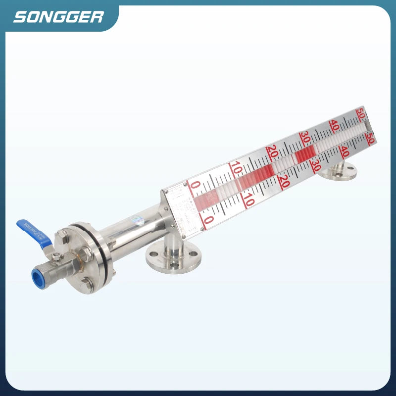 Side Mounted Magnetic Flip Level Gauge for Tanks Direct Reading Float Indicator SS304 316L PP PVC PTFE 80℃ 1.6MPa Custom Length