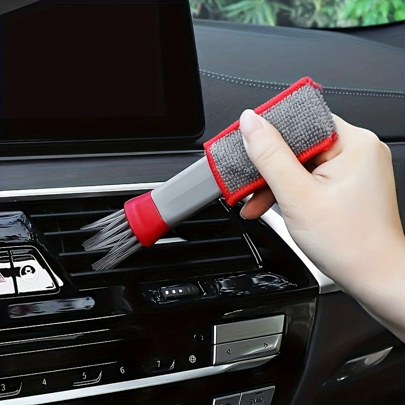 Car Air Conditioner & Dashboard Brush Soft Bristle Double Head Cleaning Supplies for Car Vents & Gaps
