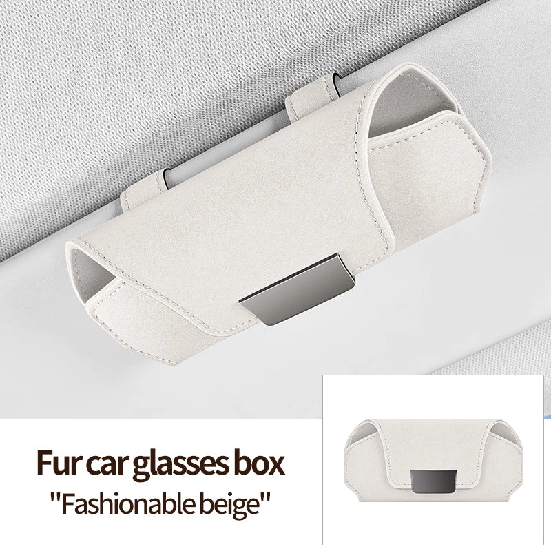 Universal Car Sunshade Sunglasses Organizer  Damage-Free Installation Interior Sunscreen Holder  Scratch-Resistant Sunglass Stor