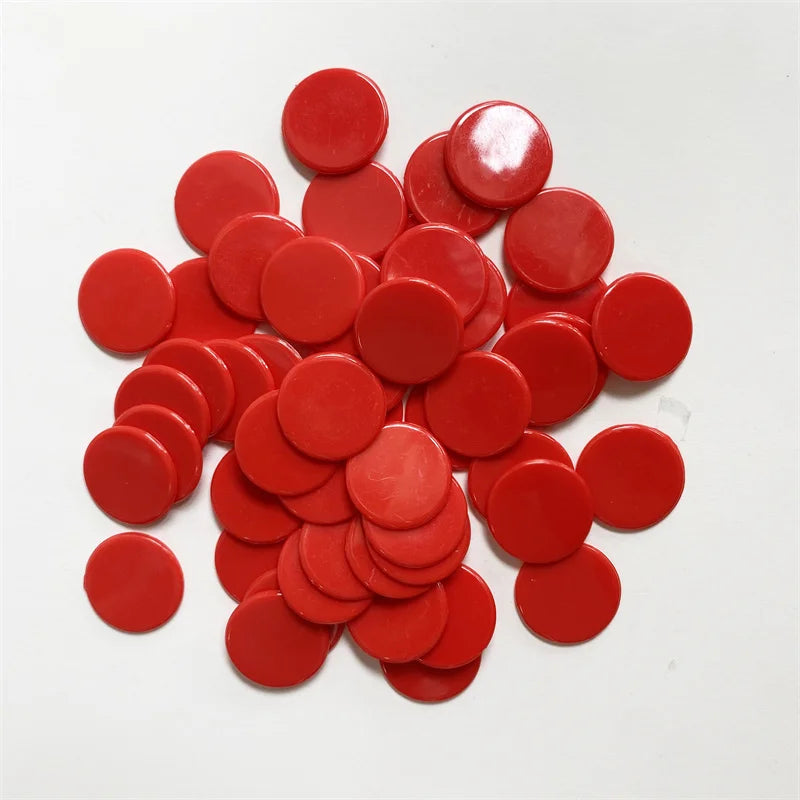 100pcs 19mm Transparent Chips Plastic Counting Supplies Counters For Maths Board Game Token