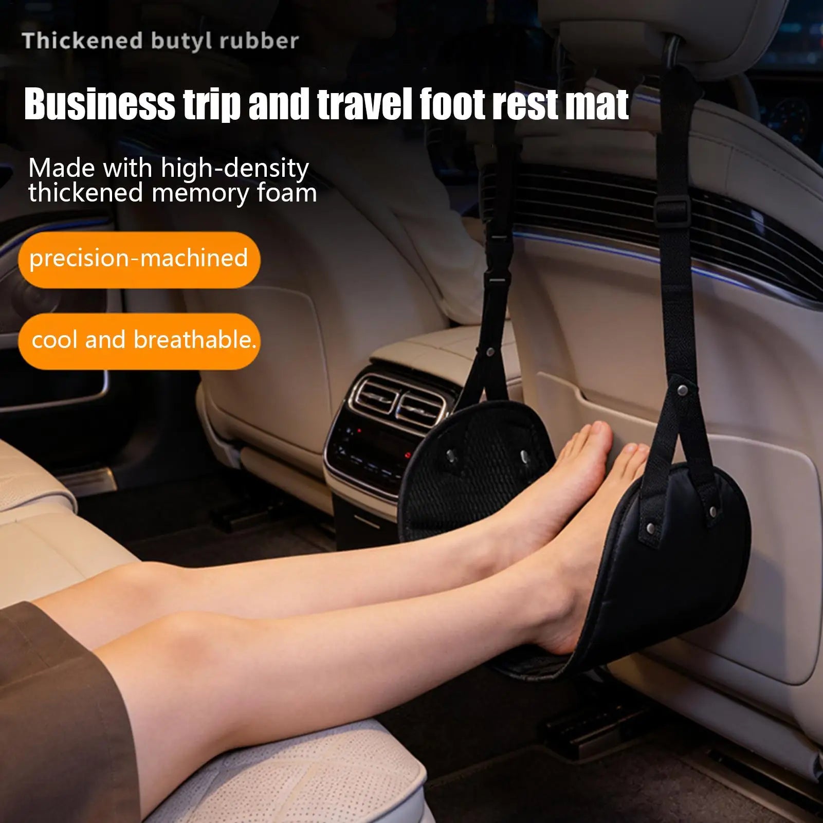 Foot Hammock Portable Adjustable Leg Hammock With Comfortable Foot Rest For Airplane Office And Car Travel Support  Relaxation
