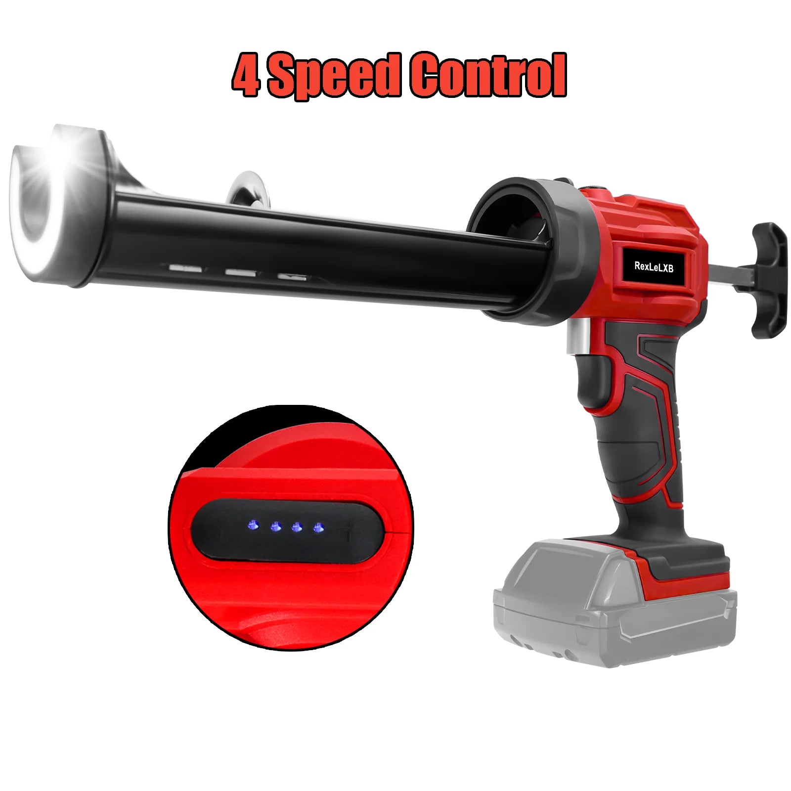 Electric Caulking Gun Stepless Speed Cordless Silicone Gun 10oz/300ml Glass Glue Gun Filling Sealing For Milwaukee 18V Battery