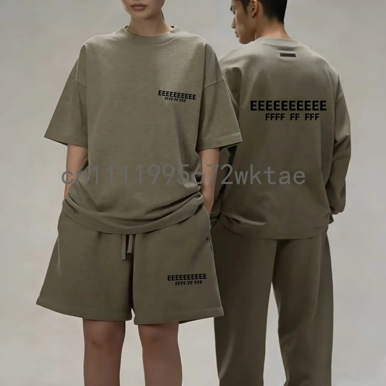 25SS Men's Two Piece Outfit Set Luxury Design Silicone Letter Logo T-shirt Sports Suit High Street Couple Oversized Jogging Set