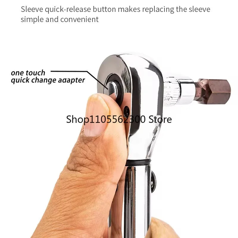 16PCS Bike Torque Wrench Set 1-25Nm Pre-set Precision Ratchet Tool for Road Bicycle Small Flywheel Repair with Case