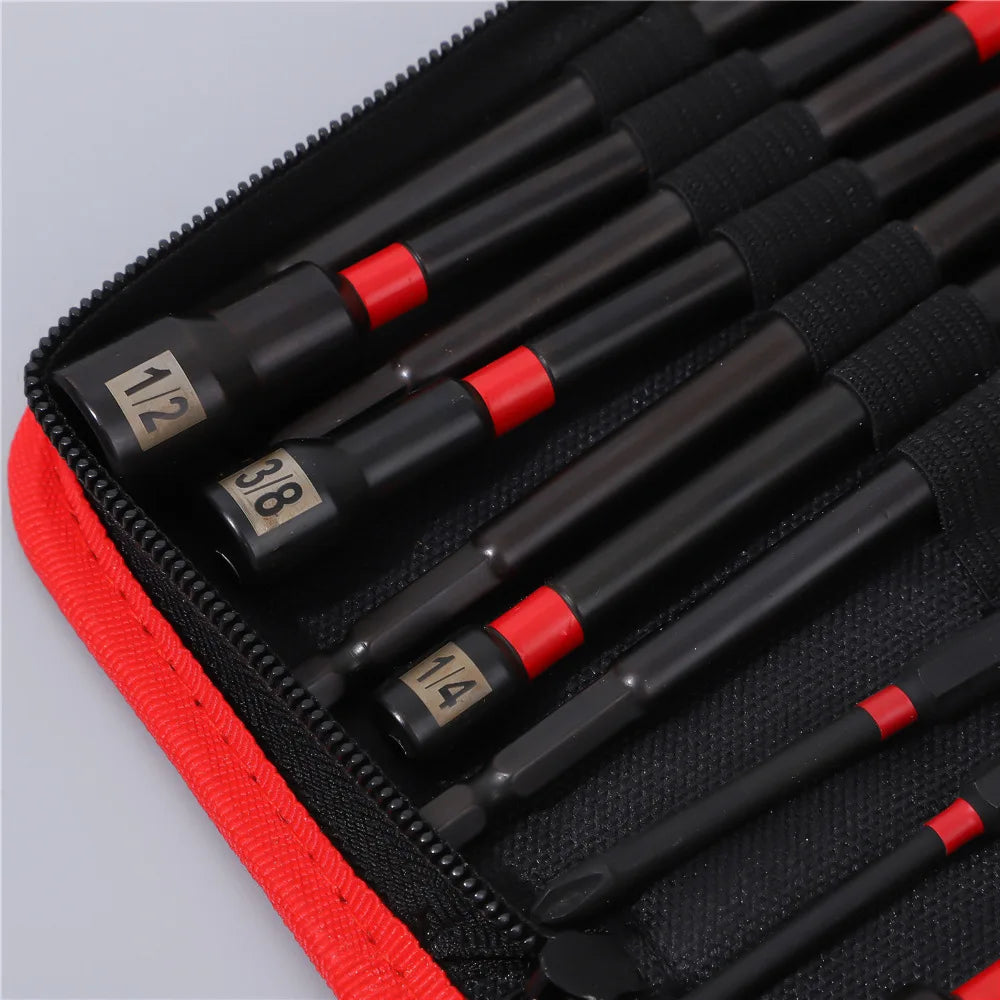 16pcs Magnetic Socket Bit Set Strong Magnet Power Drill Screwdriver Bit Kit Electric Driver Adapter Set for Home Repair DIY Use