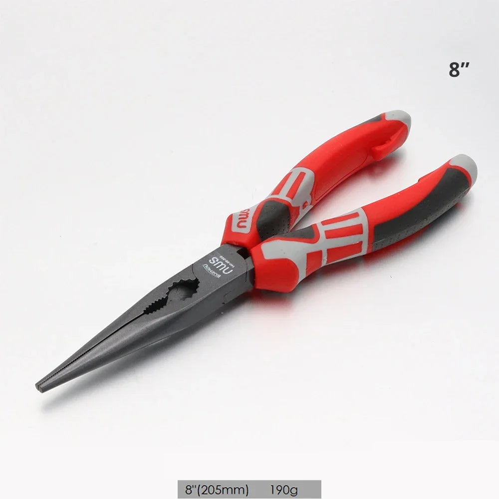 6-8 Inch Cr-V Steel Wire Pliers Wire Cutter Sharp Nose Pliers Diagonal Nose Pliers Industrial Grade Hand Tools for Electricians