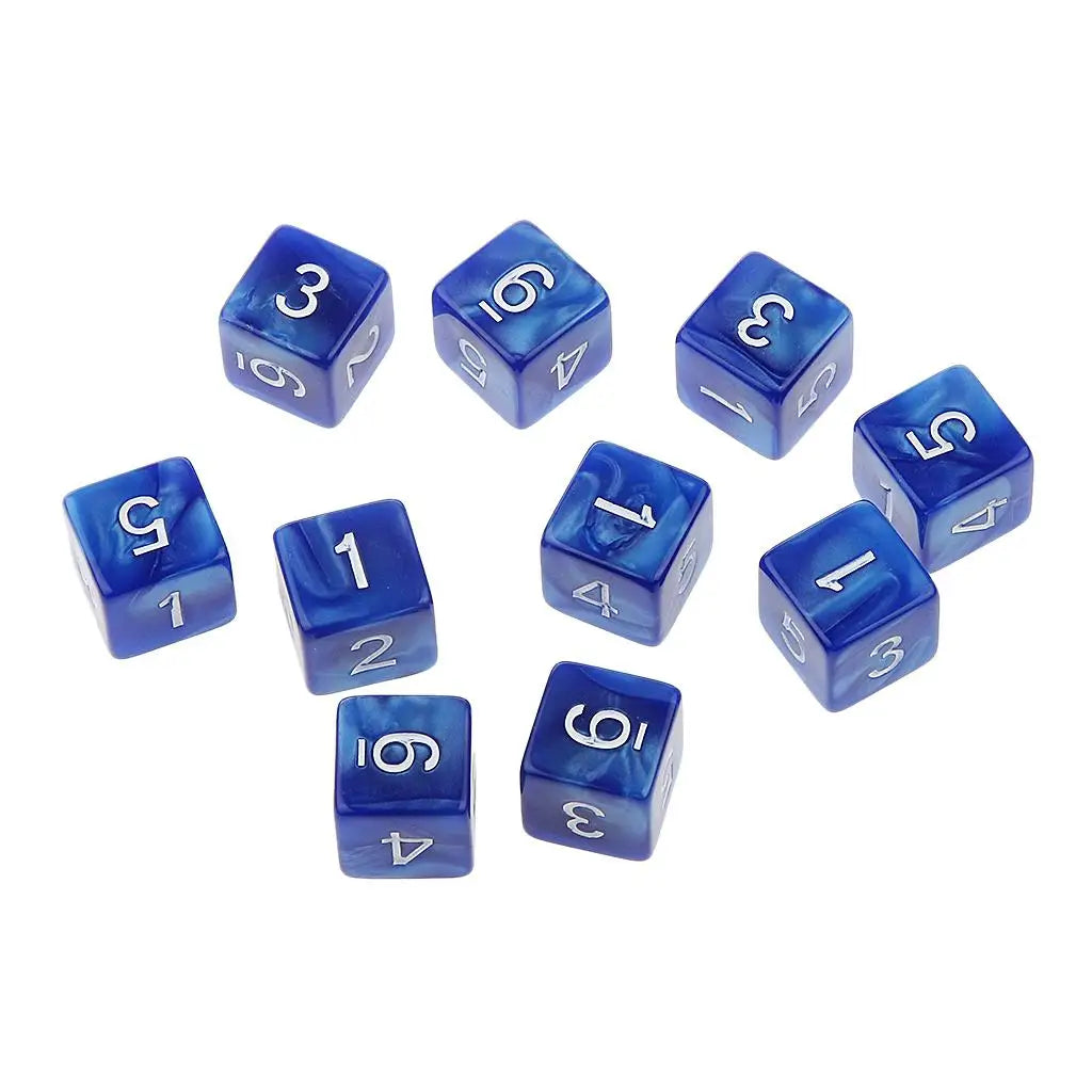 10pcs Acrylic Six Sided Dice D6 Dice Playing D&D RPG Games TRPG Lovers Gifts
