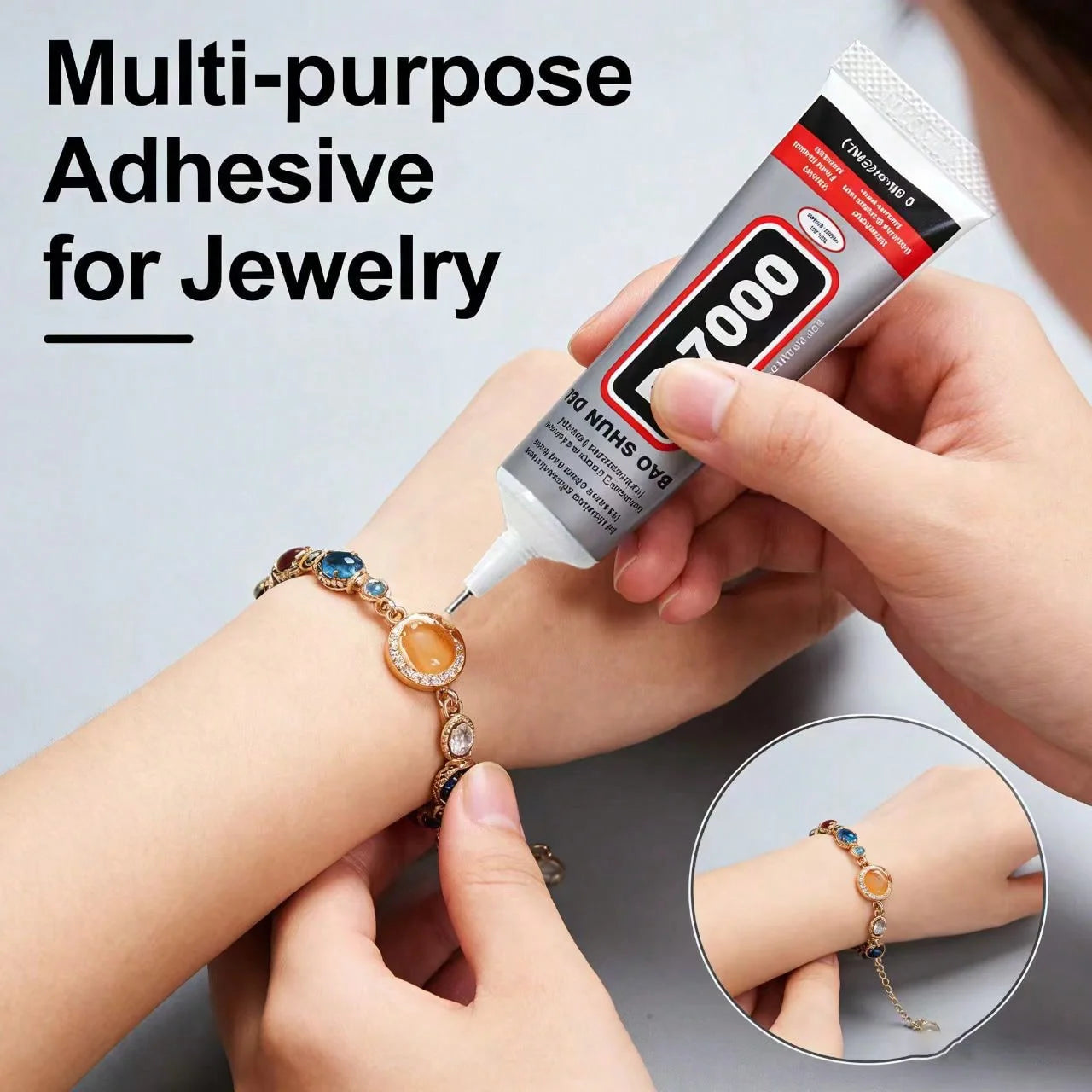B-7000 Jewelry Glue, Multi-Function B-7000 Super Adhesive Glues for Rhinestones Crafts, Clothes Shoes, Fabric, Jewelry Making.