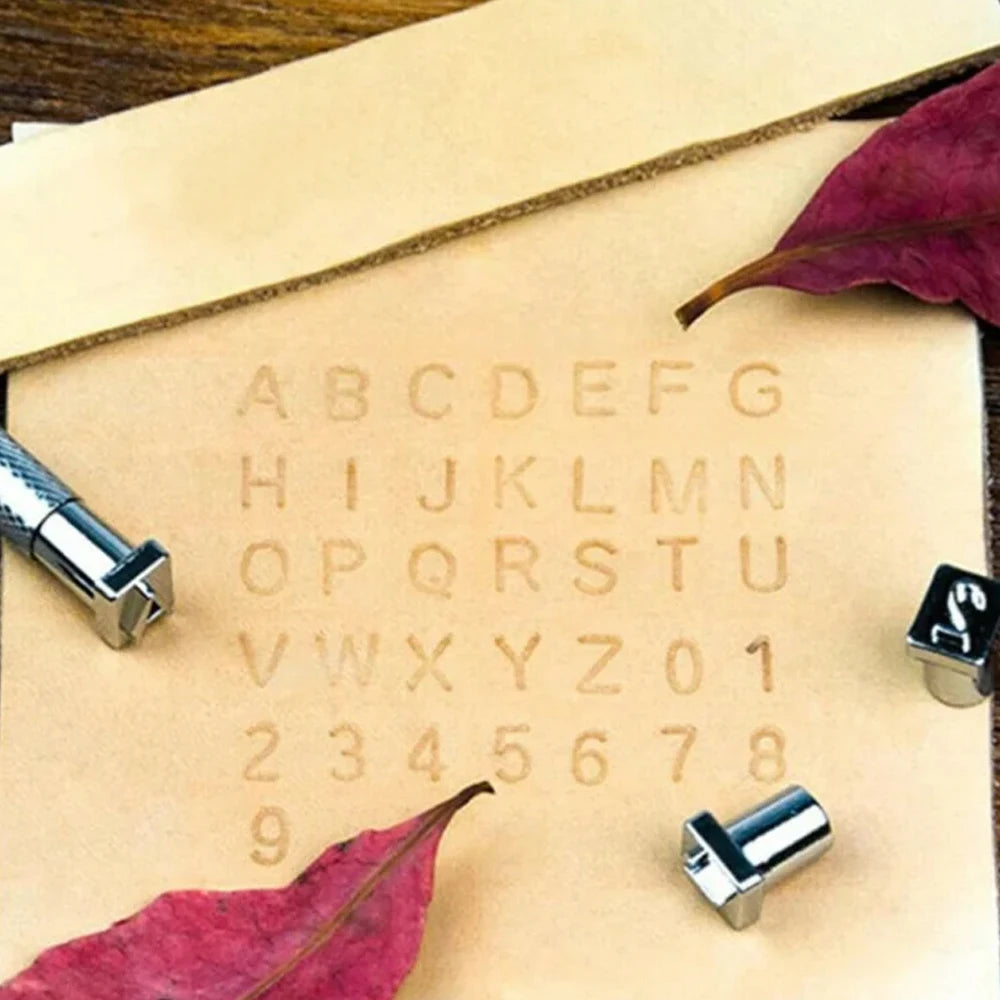 37Pcs Letters Stamping Kit Stamp Punch Tools Metal Alphabet Number Leather Embossed Tools 6.5mm