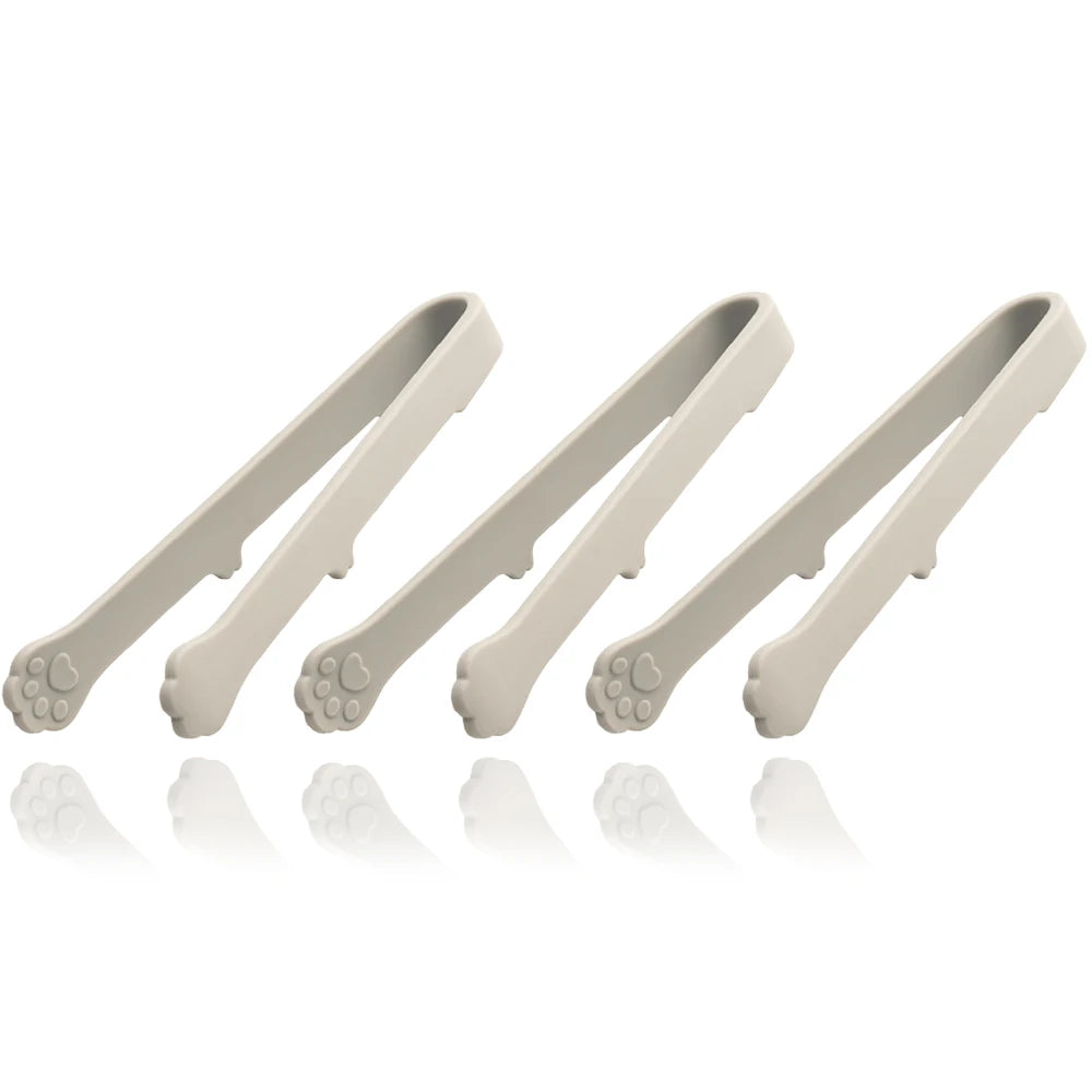 3Pcs Silicone Ice Tongs Bread Cake Clamps Salad Coffee Sugar Cubes Clips for Restaurant Bar Party Serving Tongs Kitchen Tools