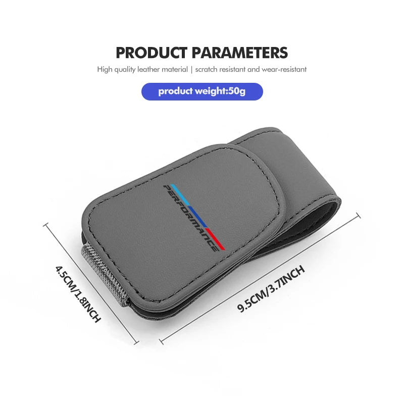For BMW Car Leather Glasses Clip Sunglasses Holder with Hidden Card Slot 1 3 5 Series X1 X3 X4 X5 X7 G20 G38 F20 F39 F48 E46