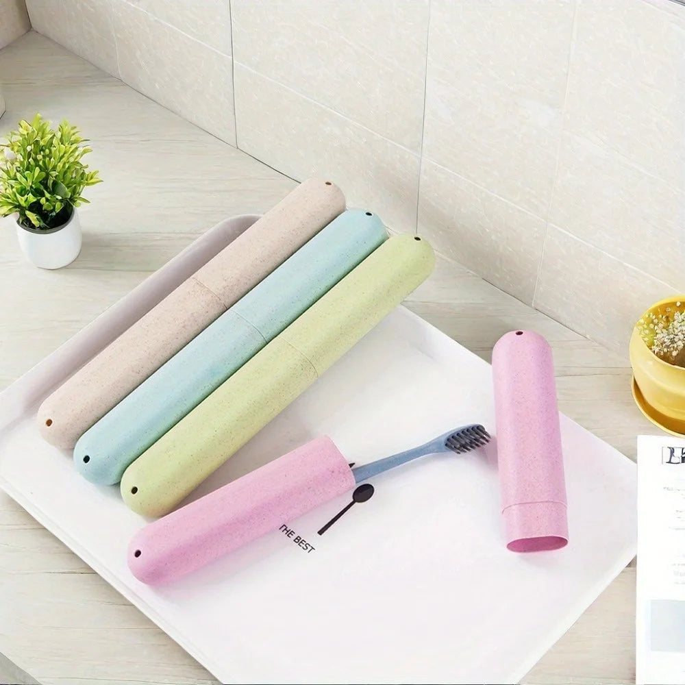2 Pcs/Set Travel Portable Breathable Toothbrush Protective Case-Bathroom Safe Compact Toothbrush Case-Breathable Design