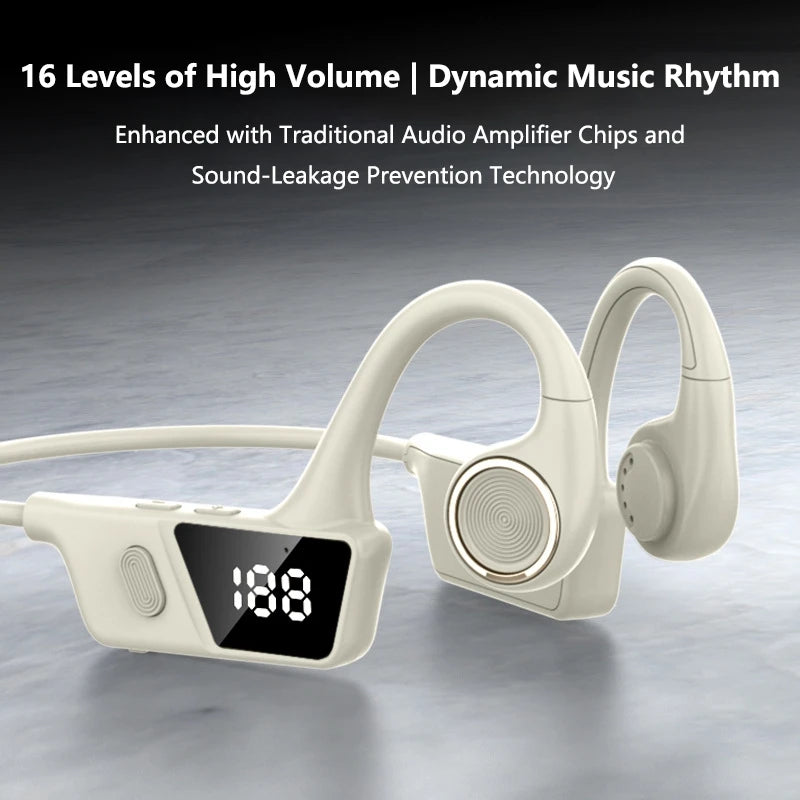 Lenovo Ai New Bone Conduction Bluetooth Headphones Memory Noise Cancellation Battery Level Display and Running Mode Waterproof