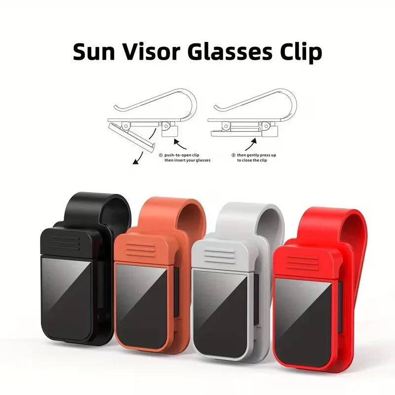 Car Sun Visor Sunglasses Clip Holder Stable Eyeglasses Hanger Card Ticket Organizer Interior Storage Clip Car Decor Accessories