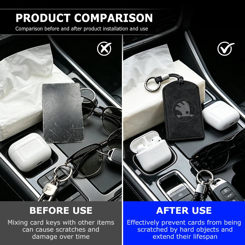For Skoda Car Key Case NFC Card Keychain Remote Shell Cover Accessories Rapid Octavia Derivative Enyaq-iV VisionS Yeti Scala