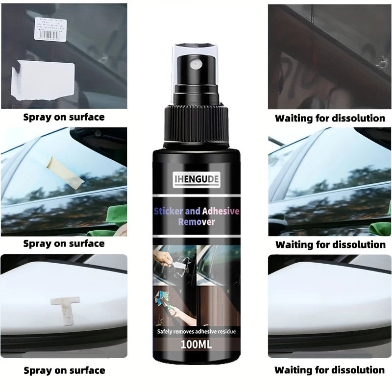 Adhesive Removal Spray Can Safely Remove Stickers, Glue, Decals, Labels, Tape Residue, and Chewing Gum Residue from Cars, Motorcycles, Furniture, Tiles, Wood, Etc