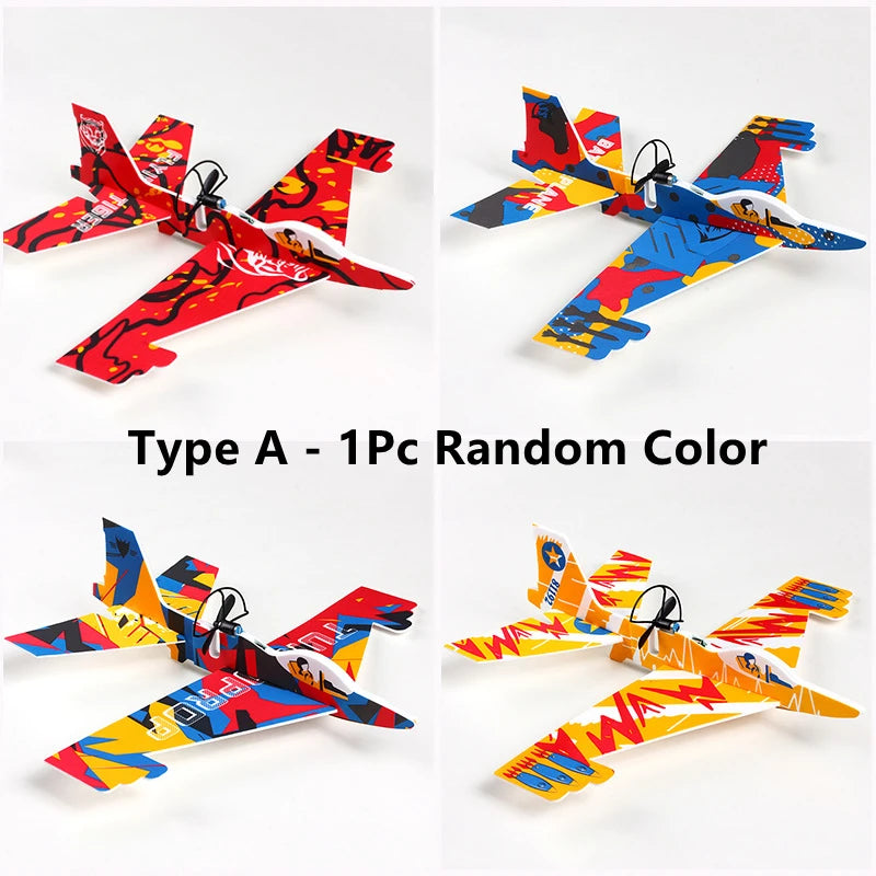 Outdoor Electric Foam Glider Hand Airplanes Capacitor with LED Light Aircraft Plane Model Kids Toys for Children Boys Gifts ﻿ ﻿