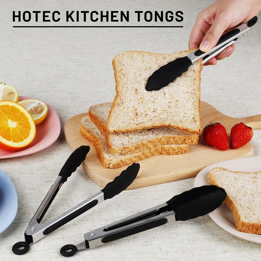 7 Inch Food Clamps Stainless Steel Mini Kitchen Clamps Silicone Anti-Slip  Cooking  Clamps Grill Salad Tools Grill Kitchen Tools