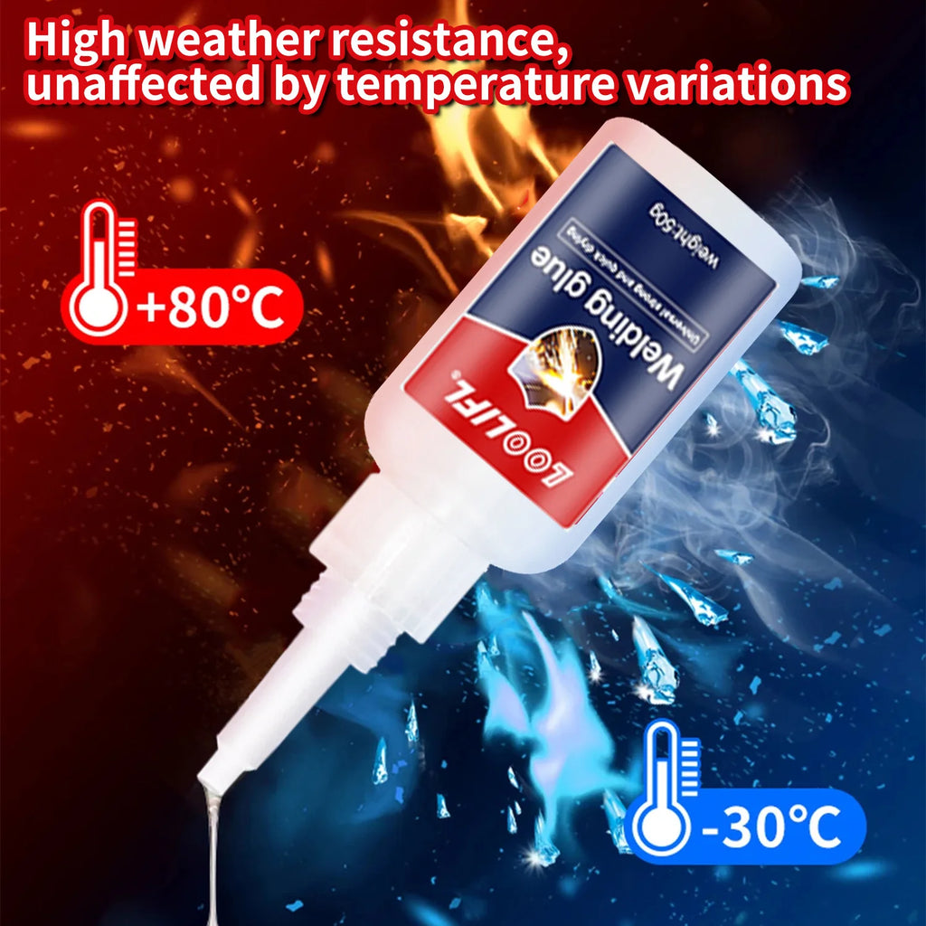 Loolifl50G High-Strength Oily Welding Glue - Super Glue, Universal Strong Instant Adhesive, Used for Metal, Ceramic, Glass, Wood, Plastic, and Alloy Stable and Does Not Turn Yellow