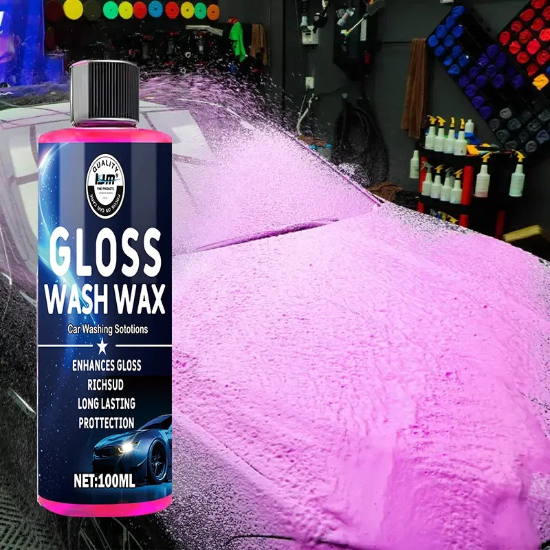 New Gloss Wash Wax 100ml - Superior Car Wash Solution for Enhanced Shine and Long-lasting Protection - Ideal for Auto Detailing