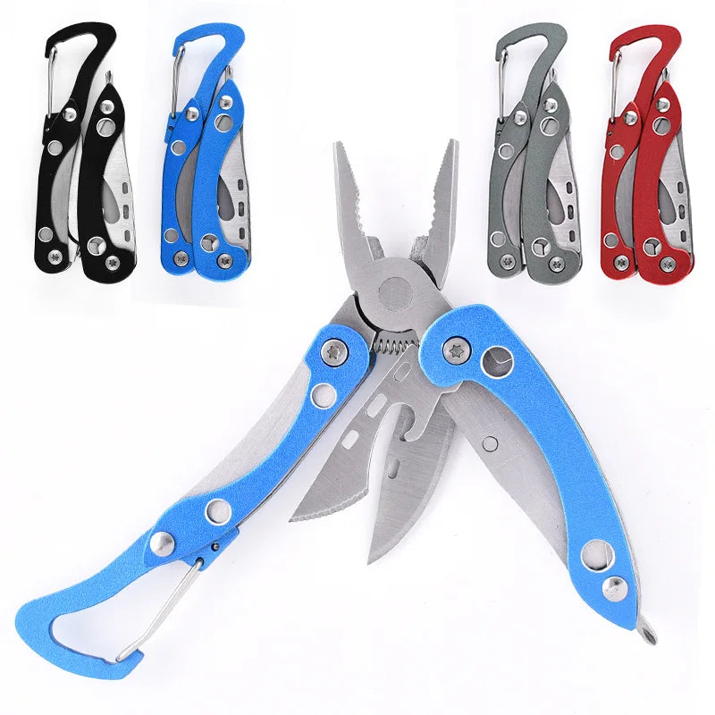 Dobeli 7 In 1 Stainless Steel Blade Outdoor Camping Multitools Multi-functional Pliers with Mini Folding Knife Gift Lylon Bag