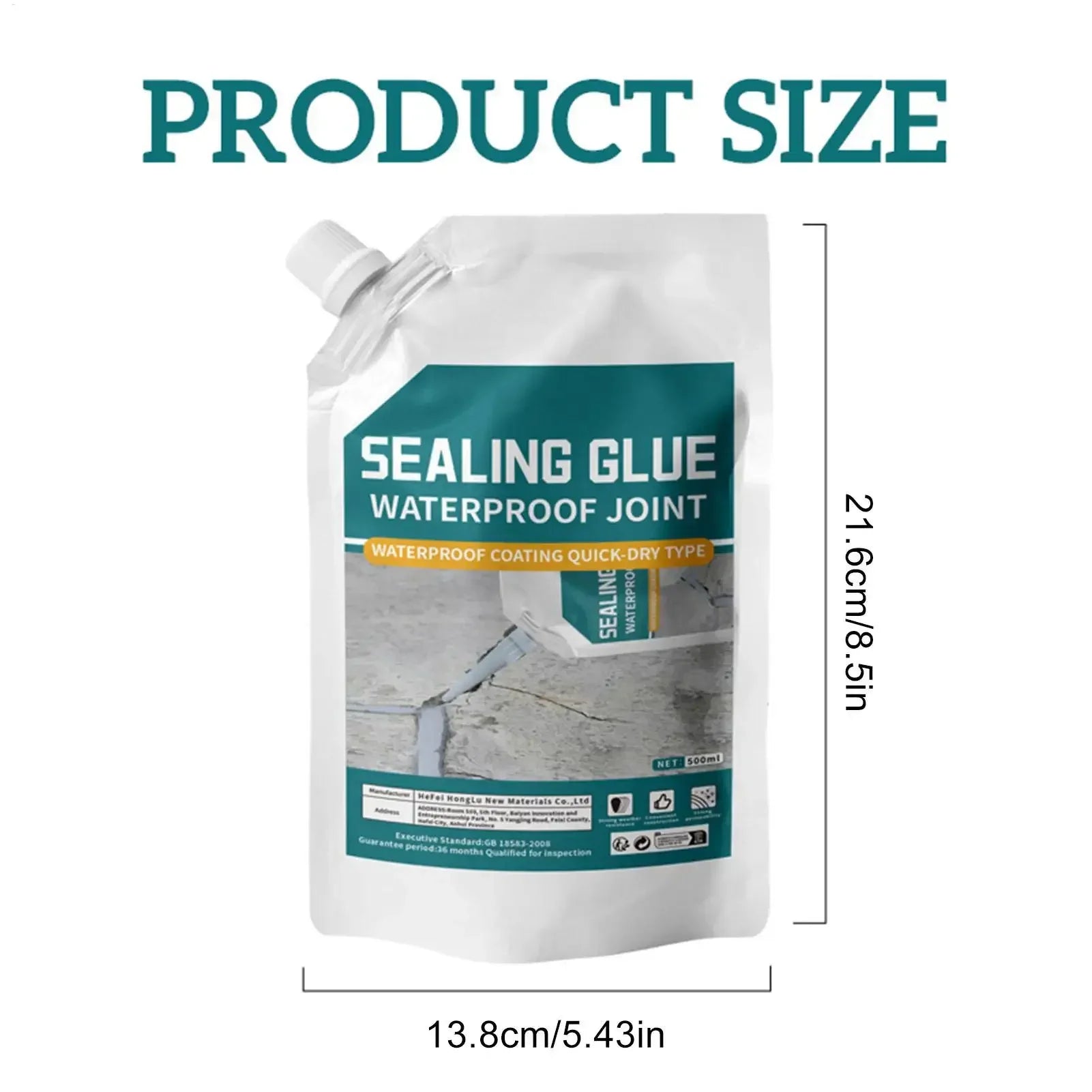 500ml Concrete Crack Filler Sealant Waterproof Quick-Drying Adhesive For Garage Floor Kitchen, Leak Repair For Corners