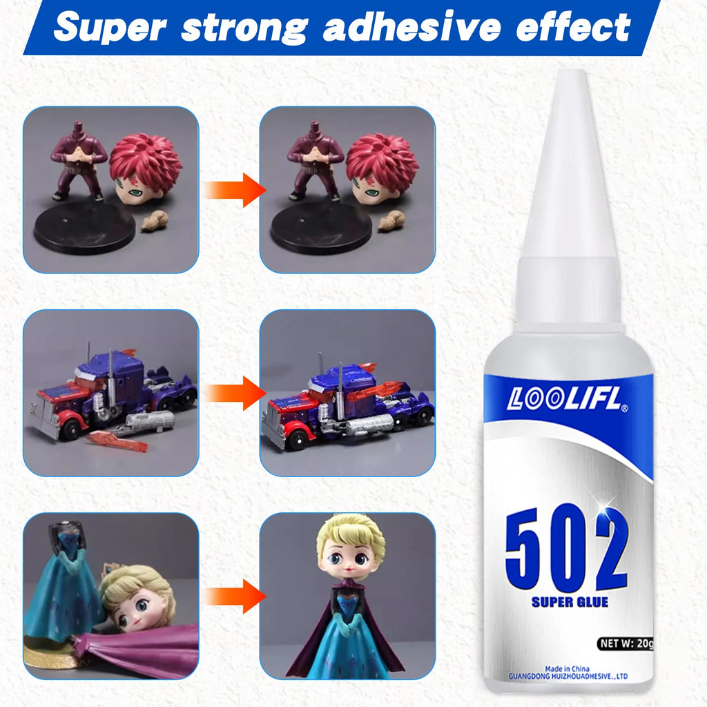 LOOLIFL 502 Super Glue 20g Instant Strong Adhesive Transparent Glue for Metal Plastic Wood Ceramics Universal Repair Tool 1-7pcs