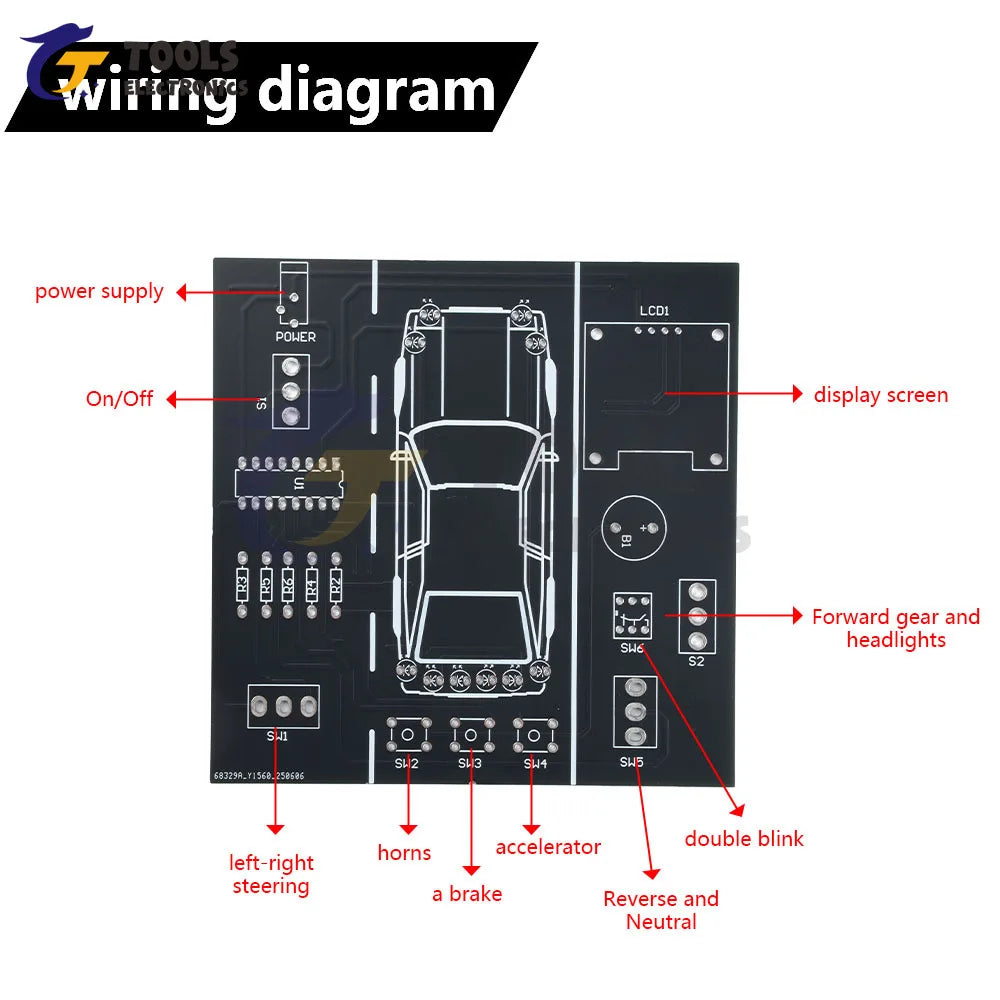DIY Soldering Practice Kit Car Driving Simulator Electronic Project for Students Welding Practice with DIY Parts
