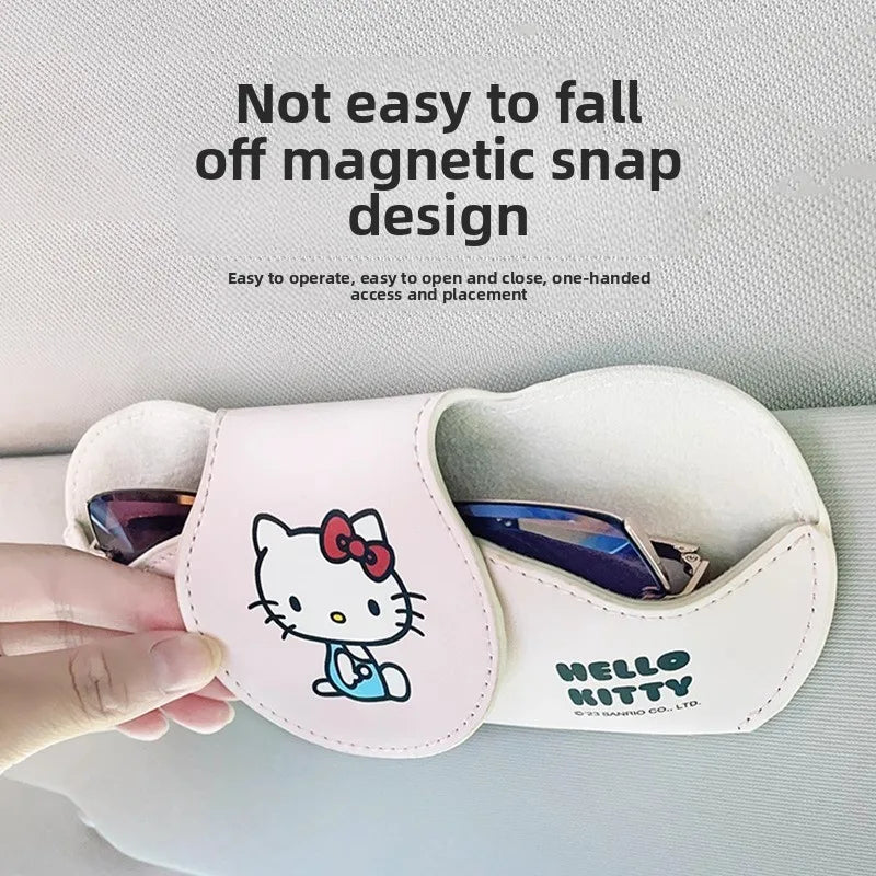 Sanrio Car Sun Visor Glasses Case Holder Sunglasses Clip Ticket Card Clip Multifunction Portable Clip Auto Interior Accessories