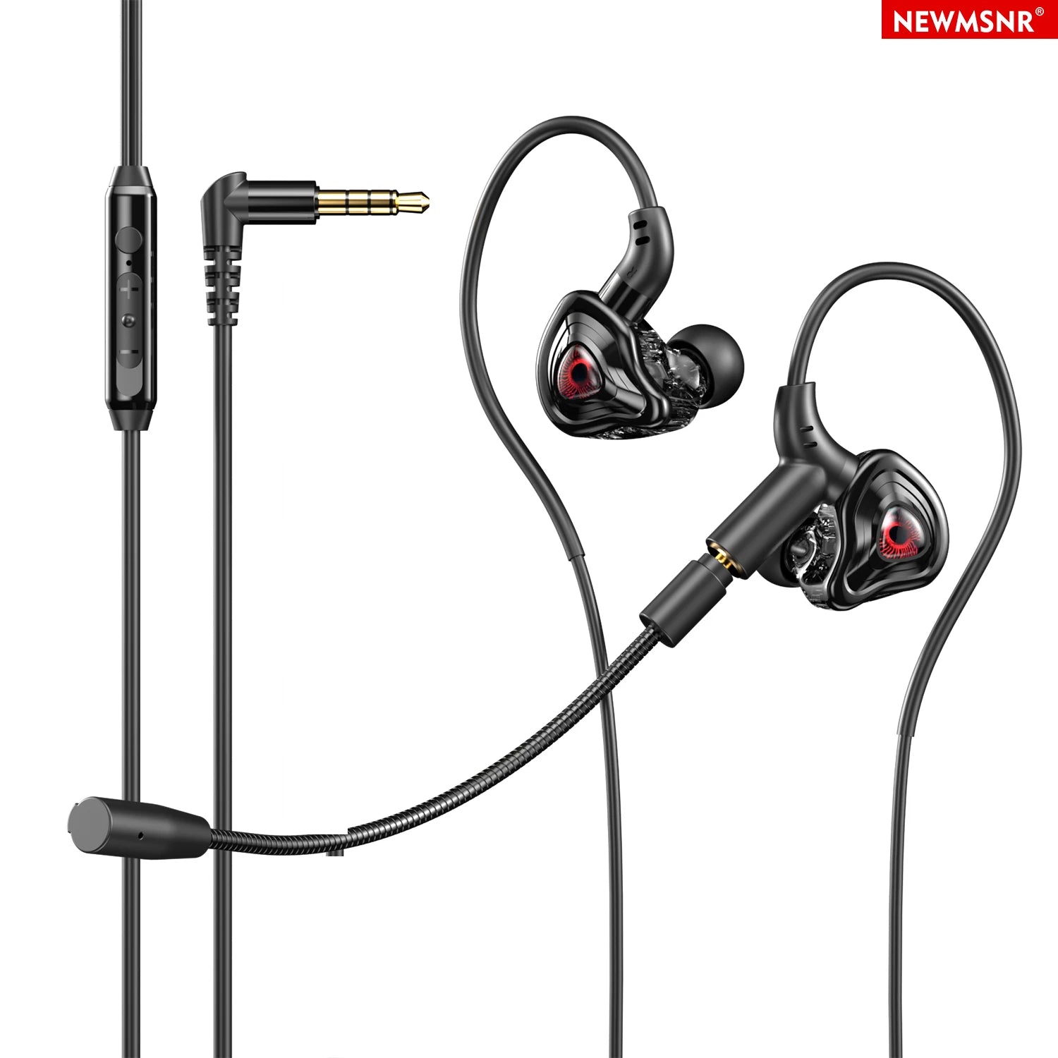 E-Sports Gaming Headphones with 2 Mics Type C&3.5mm In-ear Earphones Surround Sound Headsets with HD Mic Handsfree for Samsung