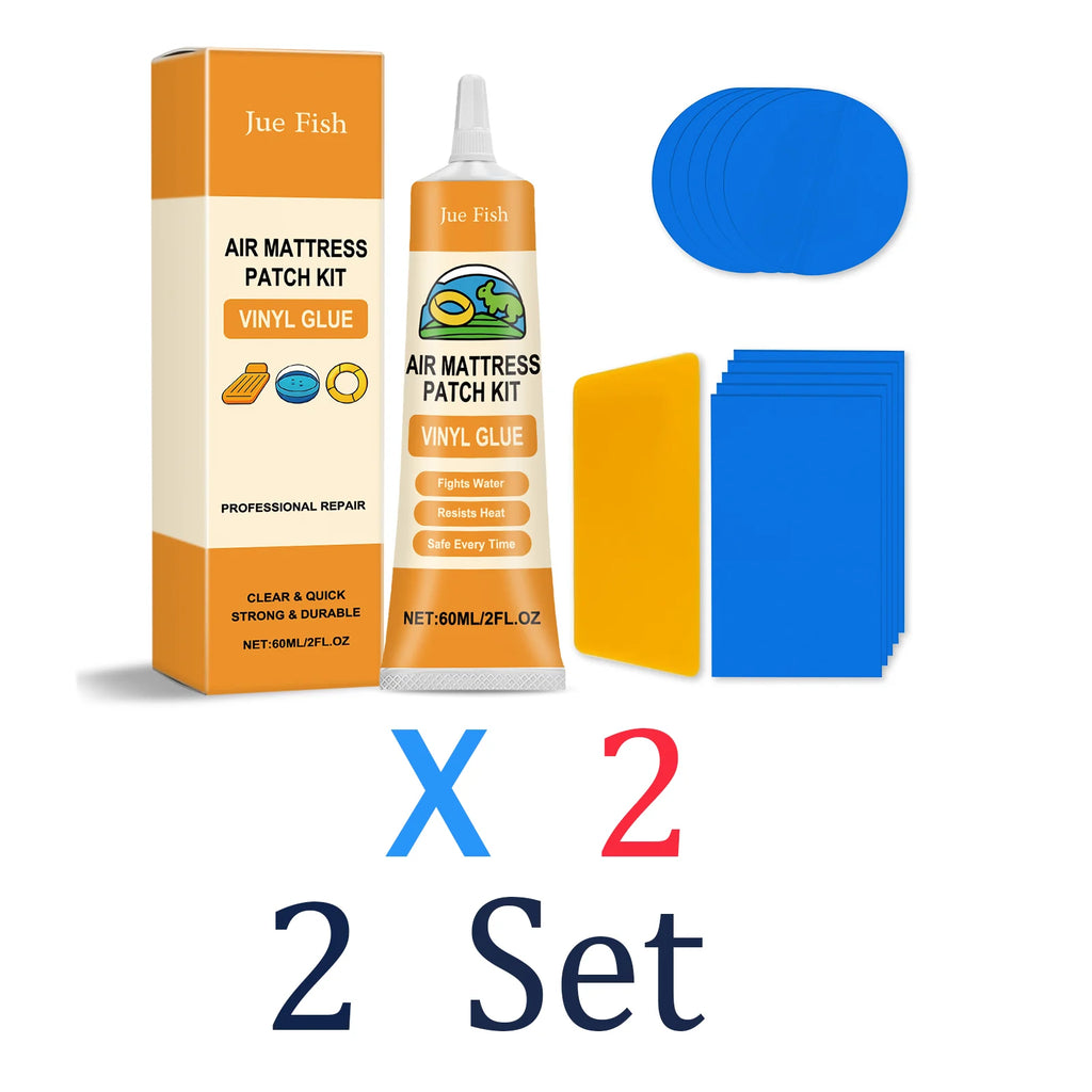 Inflatable Repair Kit Airbed Patch Glue Waterproof Sealant Pool Camping Bed Maintenance Strong Bond 60ml Vinyl Adhesive Seal Kit