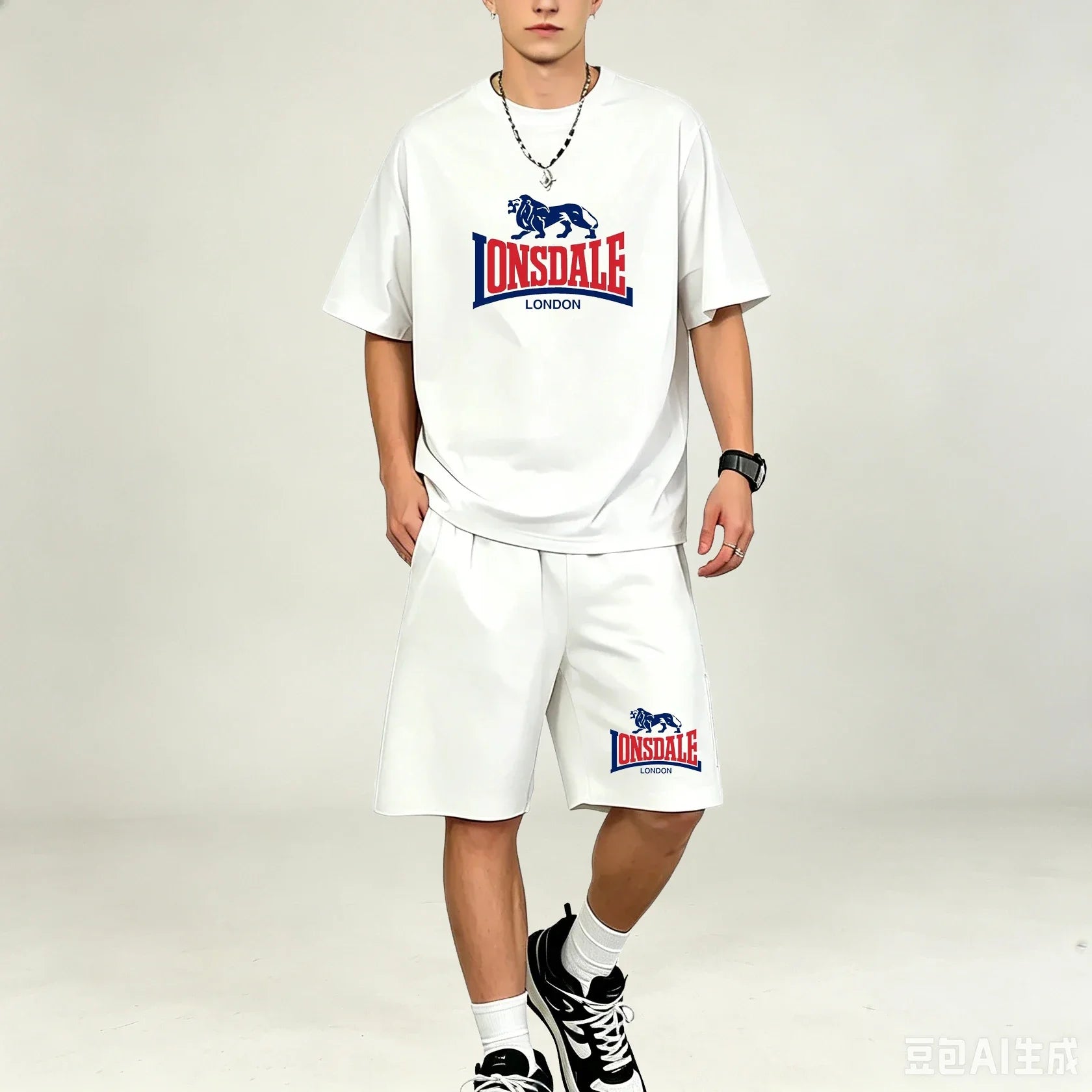 Men T‑Shirts Sets Daily‑Style 2‑Piece T‑Shirts Sets Printed Tops With Drawstring Shorts Quick‑Dry Breathable Casual‑Sport Outfit
