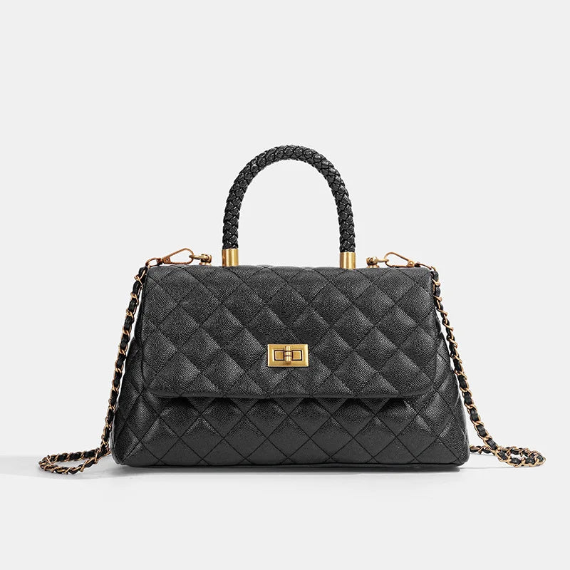 Women's New High-end Versatile Diamond Grid Chain Shoulder Niche Design Carrying Crossbody Bag
