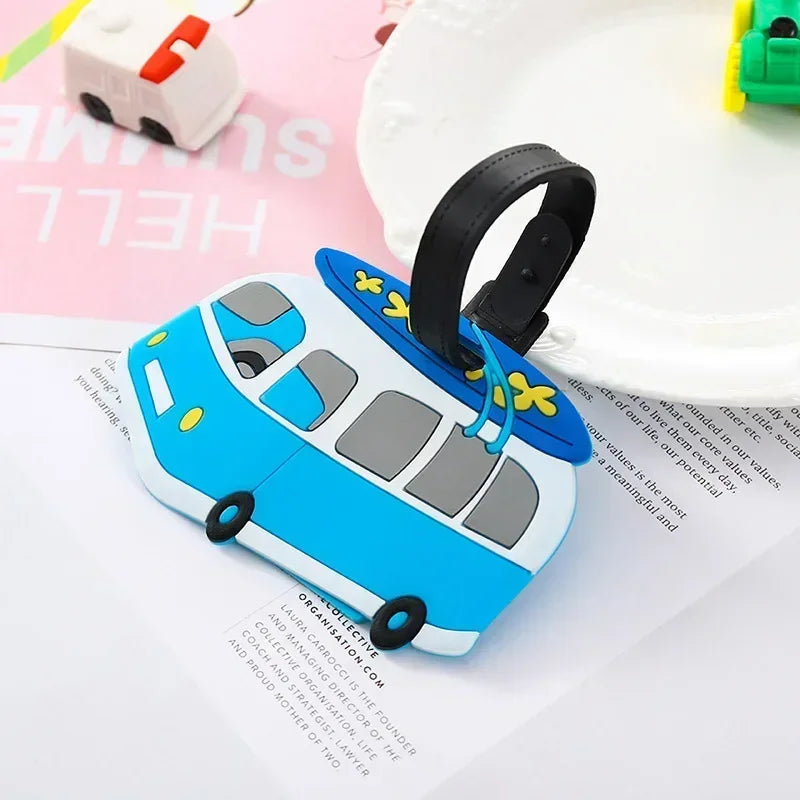Cartoon Fruit Style Pattern Information Anti-Lost Suitcase Name Id Tags  Silicone Luggage Tag Travel Case Identification Label