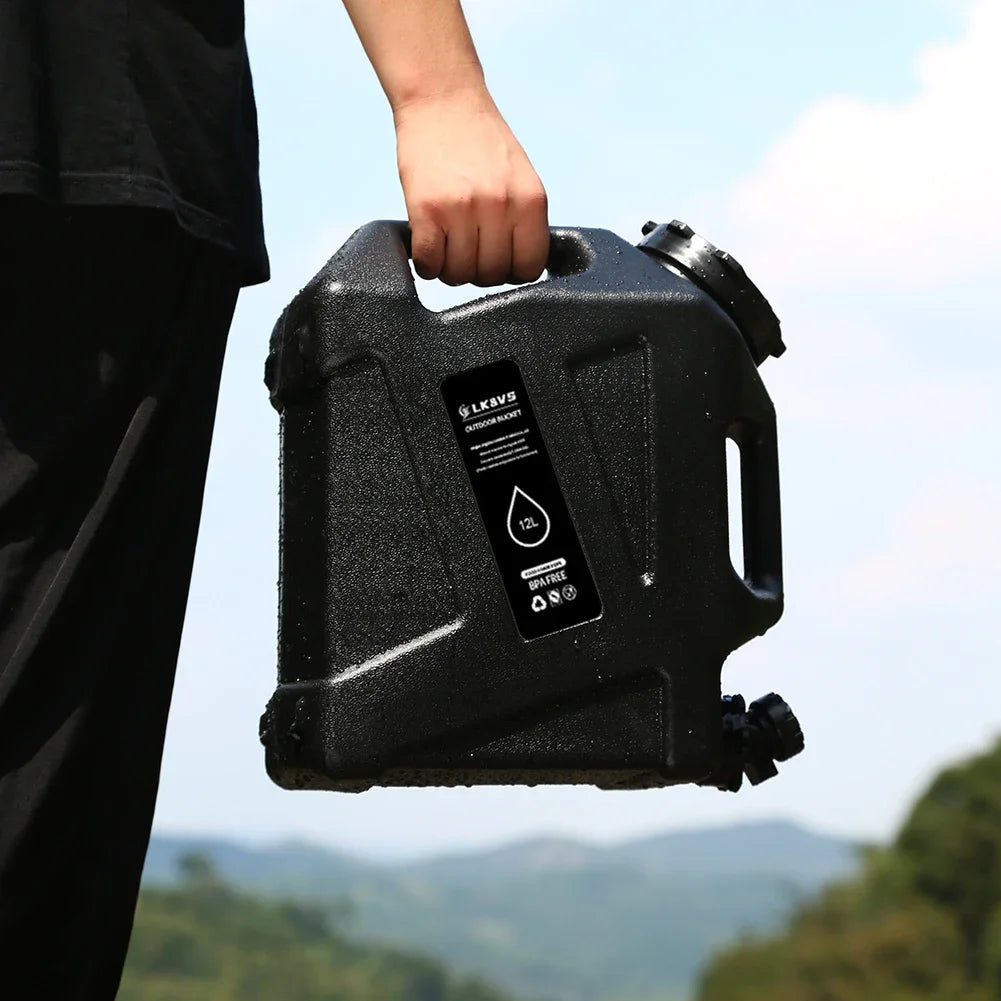 12L Camping Water Container Tank Large Capacity Water Storage Carrier Barrel Portable Vehicle Car Water Bucket with Faucet 대형물통