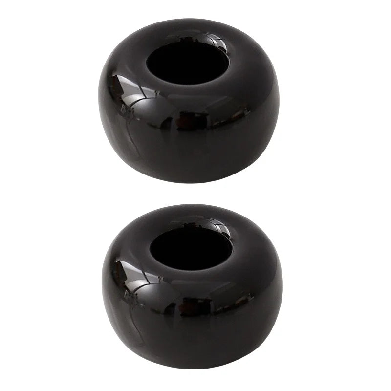 2 Pcs/Pack Mini Ceramic Handmade Toothbrush Holder Stand for Bathroom Vanity Countertops,Toothbrush Head and Office Pen Holder