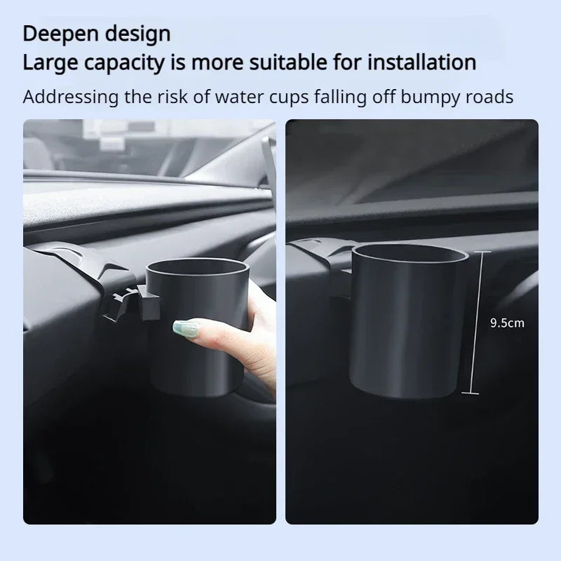 For Tesla Model Y Juniper/3/3+ Highland 2025 Water Cup Holder Beverage Rack Limiter Instrument Table Cup Support Car Tools