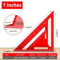 Precision 7/12 Inch Aluminum Alloy Triangle Ruler Woodworking Measuring Tools Durable Metal Metric Imperial Gauging Angle Finder