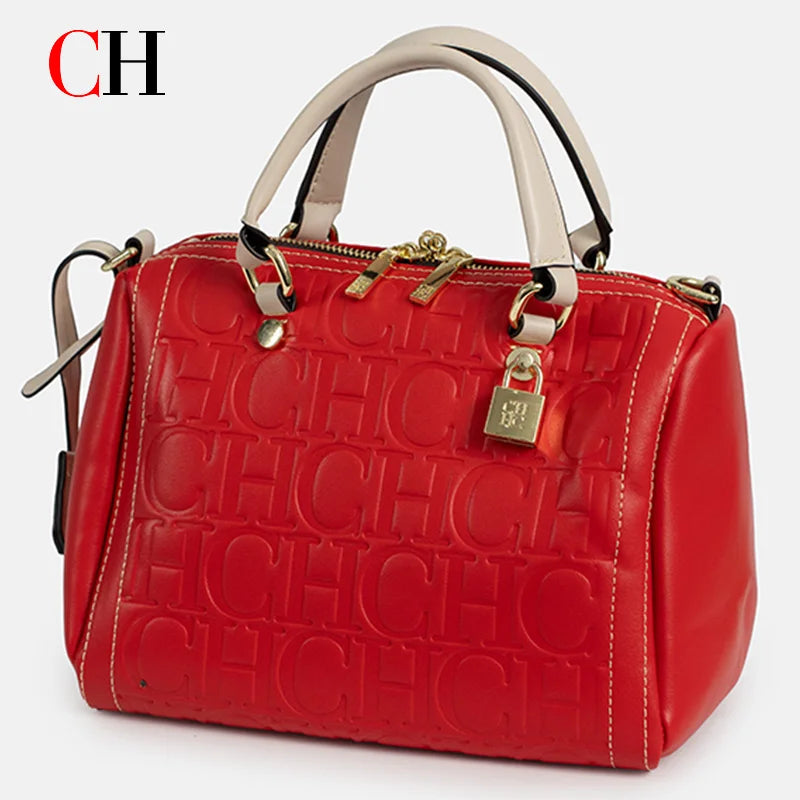 CH Women Handbag Luxury Monogram Embossed Top Handle Bag Shoulder Crossbody Bags For Ladies 2026 Designer High Quality Tote
