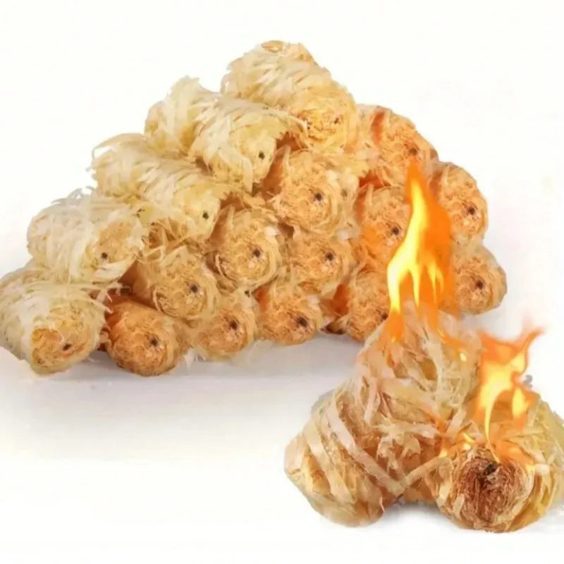 2to100pcs Charcoal Fire Starters – Odorless,  BBQFireplace, Wood Stove & Camping. Essential for Kitchen, Outdoor Travel & Cocina