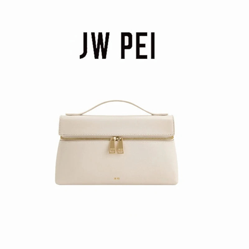 JW PEI Premium genuine leather handbag,Minimalist style Women's Shoulder Bag with zipper.Fashion Lightweight Crossbody bag.