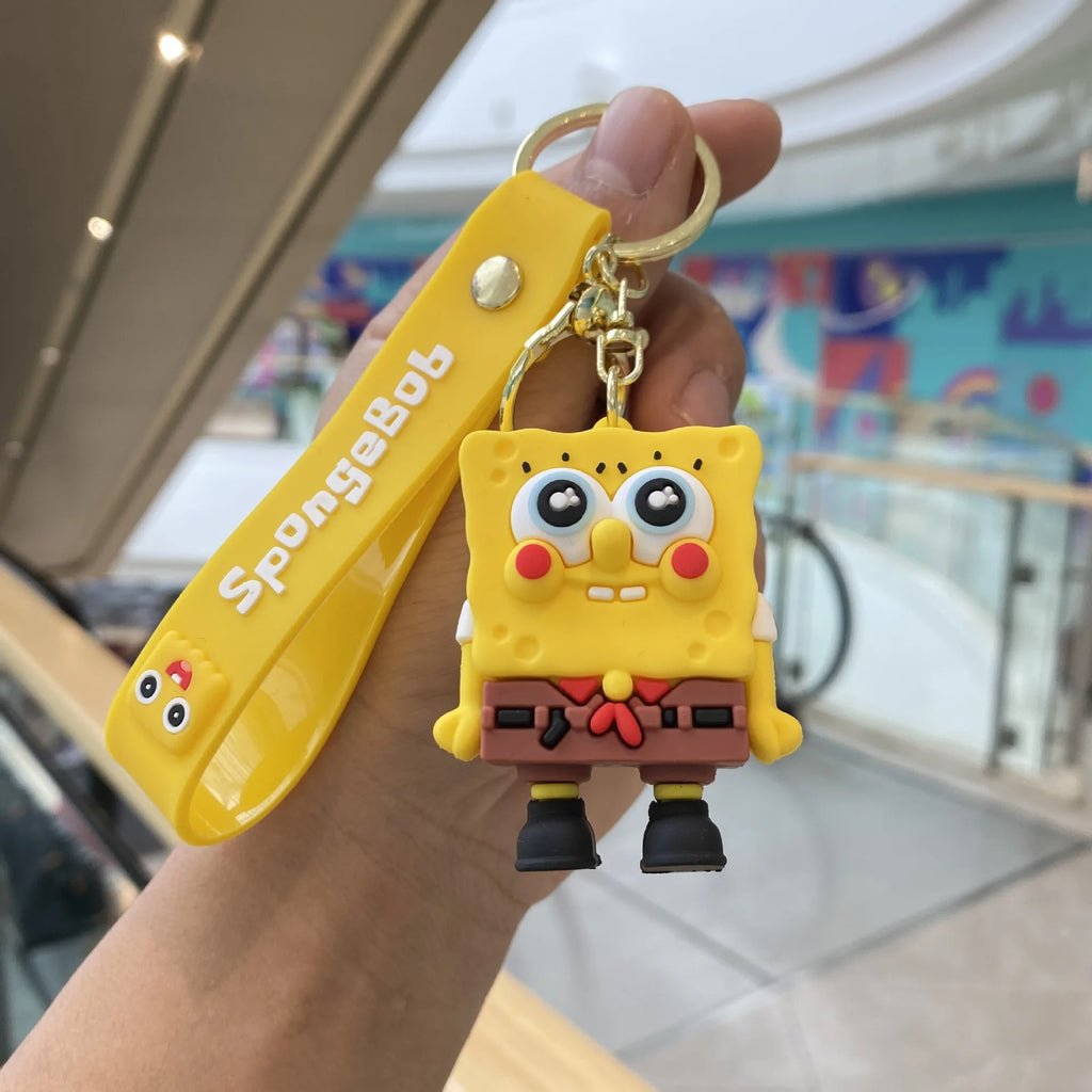 Kawaii Anime Spongebob Squarepants Patrick Star PVC Keychain Backpack Decoration Birthday Gift For Children