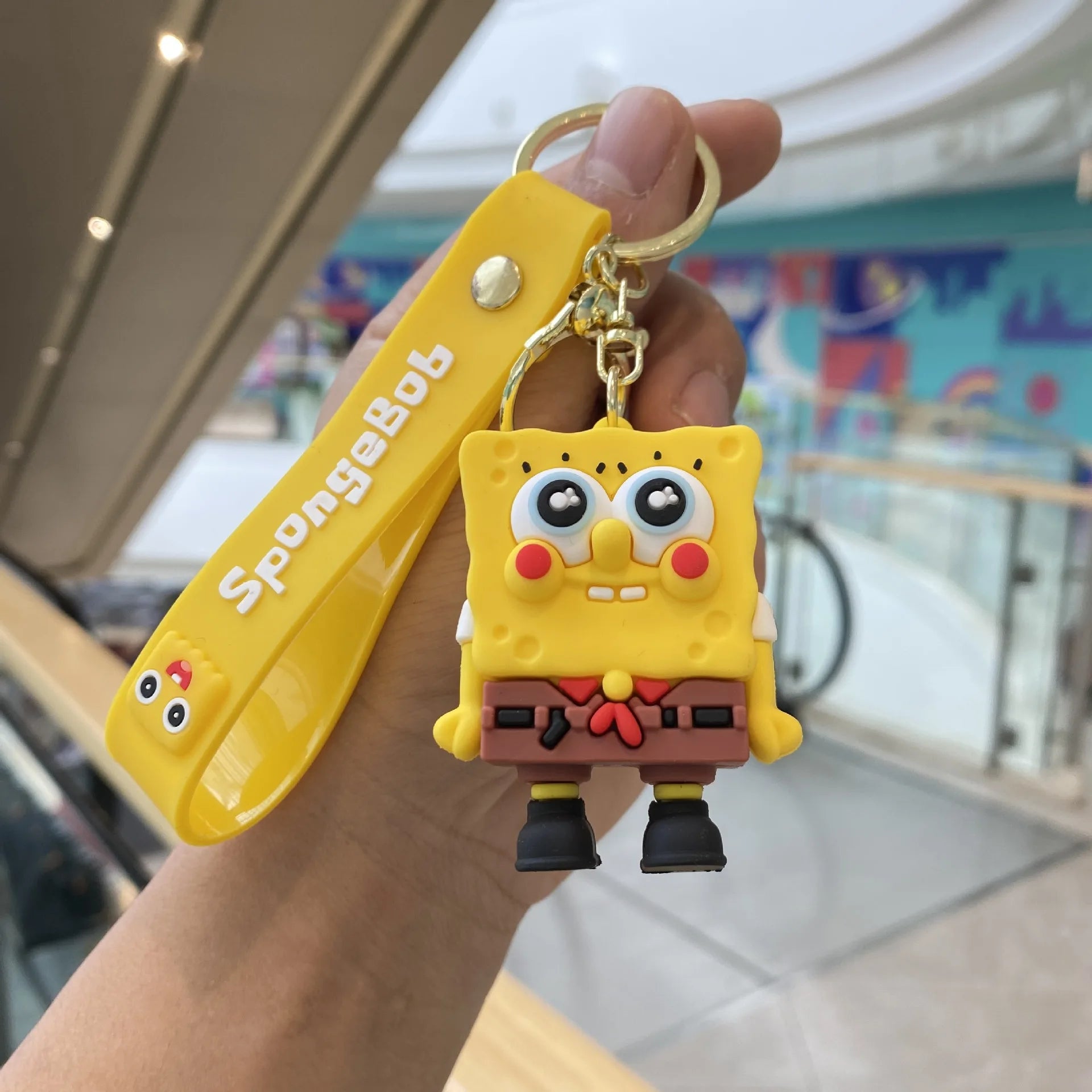 Kawaii Anime Spongebob Squarepants Patrick Star PVC Keychain Backpack Decoration Birthday Gift For Children