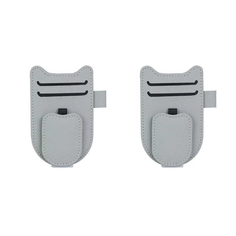 Car Sun Visor Glasses Holder Magnetic Eyeglasses Hanger Clip Luxury Leatherette Car Sunglasses Holder Mount Universal