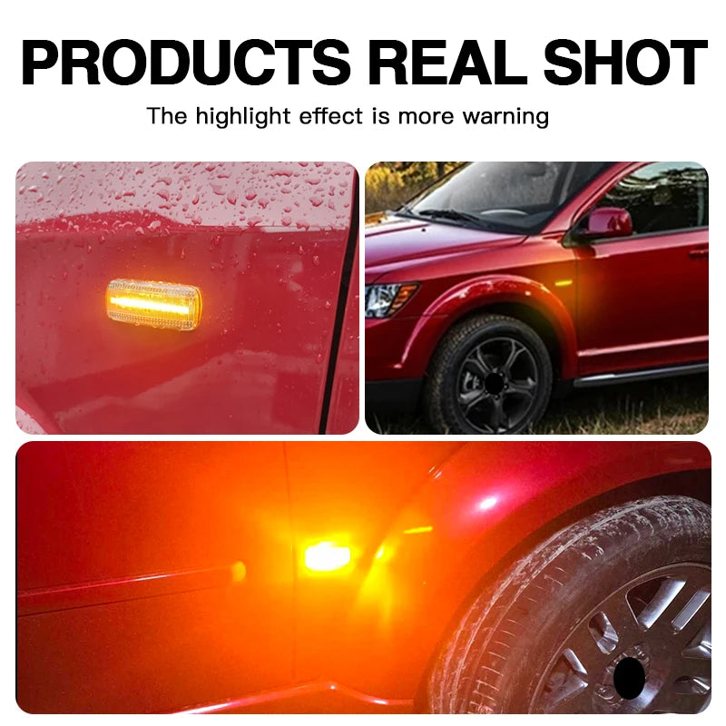 2PCS LED Side Marker Turn Signal Lights Canbus For Dodge Nitro 2006-2011 Caliber 2007-2011 Avenger 2007-2016 Charger 2005-2006