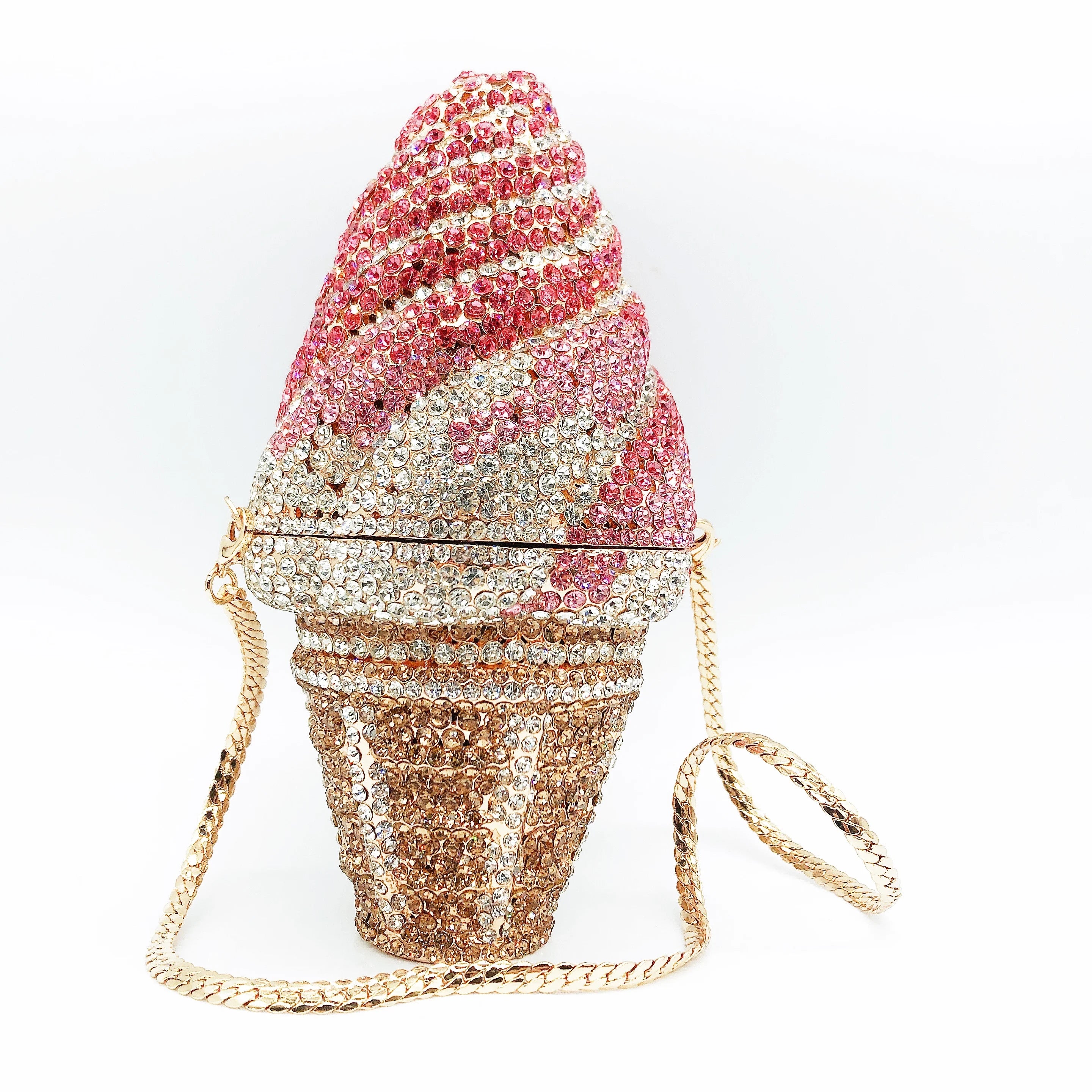 Daiwei Factory Wholesale Food Styling Metal Diamond Purse Luxury Crystal Bags Women's Rhinestone Evening Bags Handbag in Stock