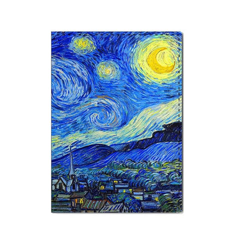 New Creative Van Gogh Oil Painting Passport Cover Women Men Travel Accessories The Starry Night Design Protected Passport Holder