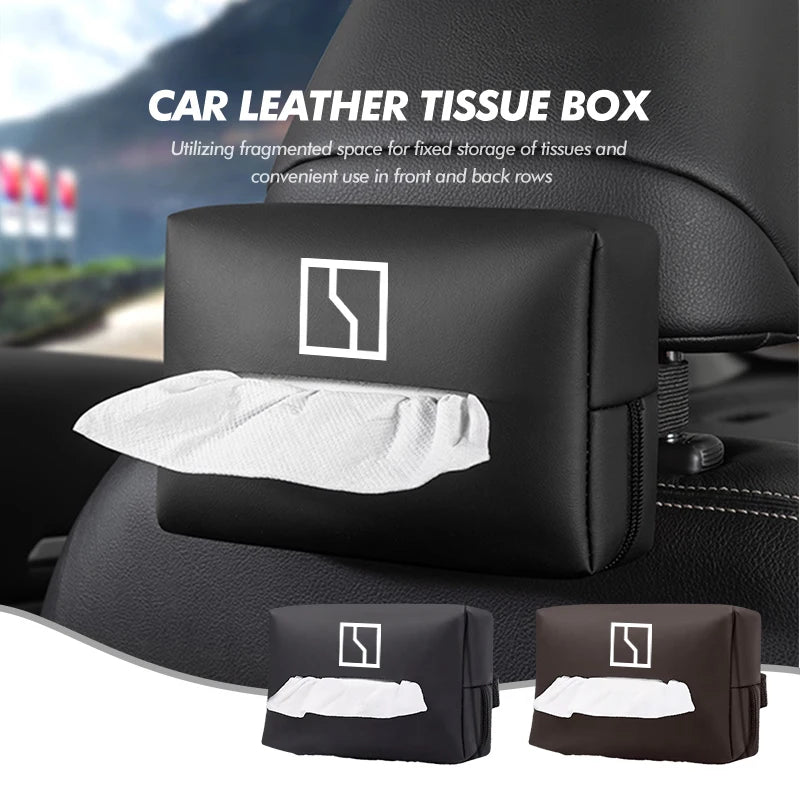 Leather Car Seat Back Tissue Box Storage Bag Interior Accessories For Zeekr 001 MIX 009 007 003 2021 2022 2023 X 7X EV Krypton