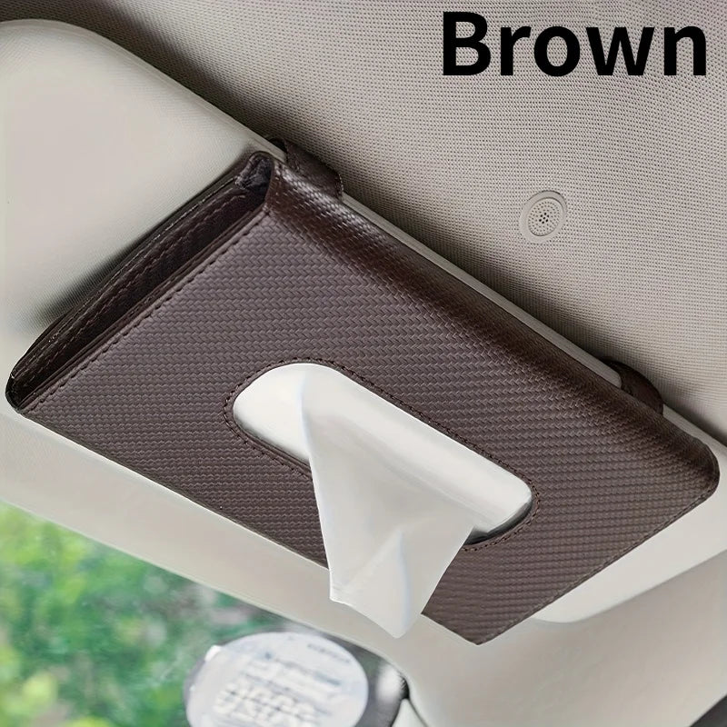 1PC Car Tissue Holder,Sun Visor Napkin Box,Comes with tissue paper.Suitable for All Vehicle Models,car accessories,tissue holder